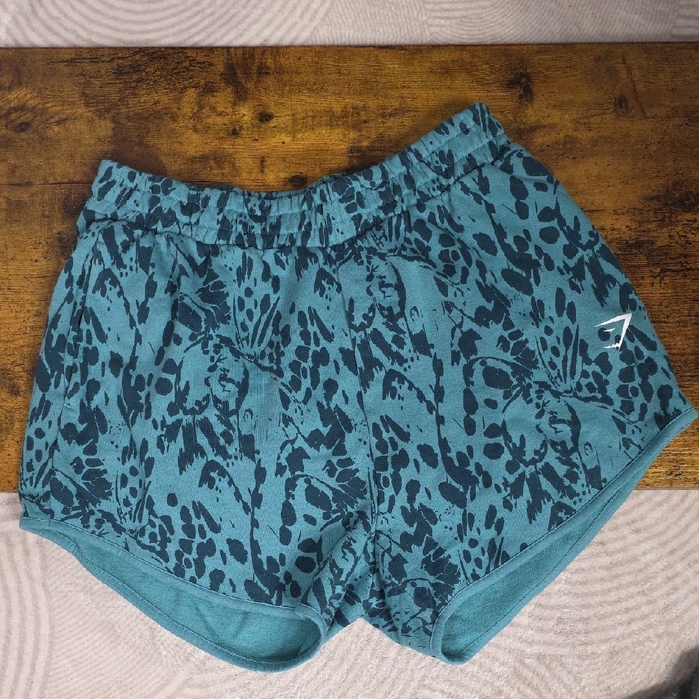 Gymshark Women’s Adapt Animal Seamless Workout Shorts - Teal - Size L - Picture 3 of 9